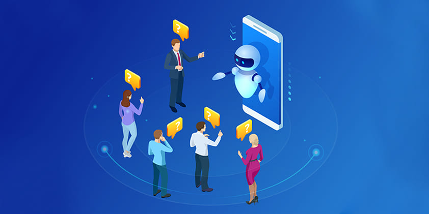 Interviewees asking questions to a robot