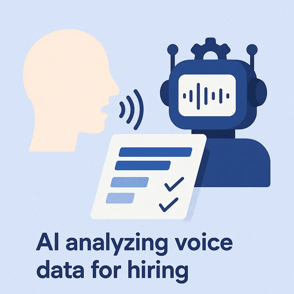 AI analyzing voice data for hiring